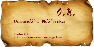 Ocsenás Mónika névjegykártya