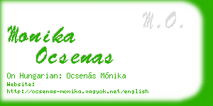 monika ocsenas business card